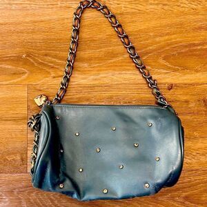 VINTAGE Bueno Blue and Silver Handbag/Purse with Rhinestones.
